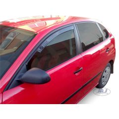 Heko Deflecteurs d'air Déflecteurs de Vent Compatible Avec Seat Ibiza 4/5P. Berlina 2002-2008, Ensemble 2 pièces, Noir, Fumé, Aérodynamique, Montage facile