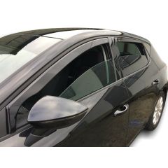 Heko Deflecteurs d'air Déflecteurs de Vent Compatible Avec Seat Leon 3 5P. Berlina 2012-2020, Ensemble 4 pièces, Noir, Fumé, Aérodynamique, Montage facile