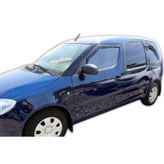 Heko Deflecteurs d'air Déflecteurs de Vent Compatible Avec Skoda Roomster 2006-2015, Ensemble 2 pièces, Noir, Fumé, Aérodynamique, Montage facile