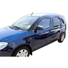 Heko Deflecteurs d'air Déflecteurs de Vent Compatible Avec Skoda Roomster 2006-2015, Ensemble 4 pièces, Noir, Fumé, Aérodynamique, Montage facile