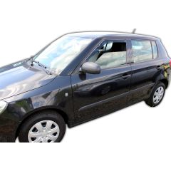 Heko Deflecteurs d'air Déflecteurs de Vent Compatible Avec Skoda Fabia 2 5P. Berlina 2007-2014, Ensemble 2 pièces, Noir, Fumé, Aérodynamique, Montage facile