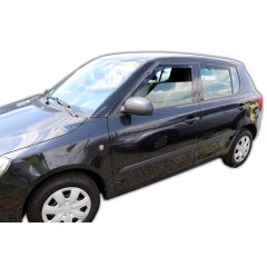 Heko Deflecteurs d'air Déflecteurs de Vent Compatible Avec Skoda Fabia 2 5P. Berlina 2007-2014, Ensemble 4 pièces, Noir, Fumé, Aérodynamique, Montage facile