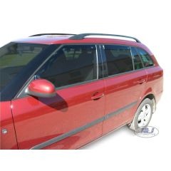 Heko Deflecteurs d'air Déflecteurs de Vent Compatible Avec Skoda Fabia II, Break 2007-2014, Ensemble 4 pièces, Noir, Fumé, Aérodynamique, Montage facile