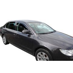 Heko Deflecteurs d'air Déflecteurs de Vent Compatible Avec Skoda Superb 2 4P. Berlina, Tricorps 2008-2015, Ensemble 2 pièces, Noir, Fumé, Aérodynamique, Montage facile