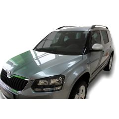 Heko Deflecteurs d'air Déflecteurs de Vent Compatible Avec Skoda Yeti 2009-2017, Ensemble 4 pièces, Noir, Fumé, Aérodynamique, Montage facile