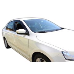 Heko Deflecteurs d'air Déflecteurs de Vent Compatible Avec Skoda Rapid / Spaceback 5P. Berlina 2012-2019, Ensemble 2 pièces, Noir, Fumé, Aérodynamique, Montage facile