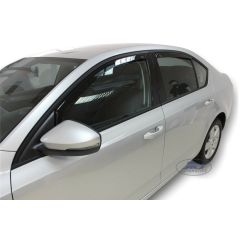 Heko Deflecteurs d'air Déflecteurs de Vent Compatible Avec Skoda Octavia 3, 2013-2020 5P. Berlina, Ensemble 4 pièces, Noir, Fumé, Aérodynamique, Montage facile