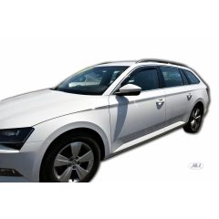 | Heko Deflecteurs d'air Déflecteurs de Vent Compatible Avec Superb 3 2015-2023, Ensemble 2 pièces, Noir, Fumé, Aérodynamique, Montage facile