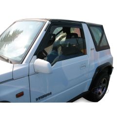 Heko Deflecteurs d'air Déflecteurs de Vent Compatible Avec Suzuki Vitara ET 2-P. Berlina 1989-1998, Ensemble 2 pièces, Noir, Fumé, Aérodynamique, Montage facile