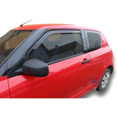 Heko Deflecteurs d'air Déflecteurs de Vent Compatible Avec Suzuki Swift 3P. Berlina 2005-2010, Ensemble 2 pièces, Noir, Fumé, Aérodynamique, Montage facile
