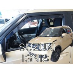 Heko Deflecteurs d'air Déflecteurs de Vent Compatible Avec Suzuki Ignis 2 5P. Berlina depuis 2016, Ensemble 2 pièces, Noir, Fumé, Aérodynamique, Montage facile