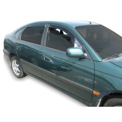 Heko Deflecteurs d'air Déflecteurs de Vent Compatible Avec Toyota Avensis 5P. Berlina 1997-2003, Ensemble 4 pièces, Noir, Fumé, Aérodynamique, Montage facile