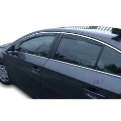 Heko Deflecteurs d'air Déflecteurs de Vent Compatible Avec Toyota Avensis 4-Porte 2009-2017, Ensemble 4 pièces, Noir, Fumé, Aérodynamique, Montage facile