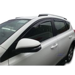 Heko Deflecteurs d'air Déflecteurs de Vent Compatible Avec Toyota Rav4 4 2012-2018, Ensemble 4 pièces, Noir, Fumé, Aérodynamique, Montage facile