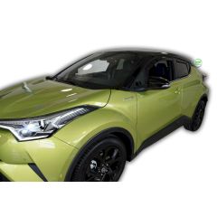 Heko Deflecteurs d'air Déflecteurs de Vent Compatible Avec Toyota C-HR 2016-2023 5P. Berlina, Ensemble 4 pièces, Noir, Fumé, Aérodynamique, Montage facile
