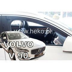 Heko Deflecteurs d'air Déflecteurs de Vent Compatible Avec Volvo V90 4/5P. Berlina depuis 2016, Ensemble 2 pièces, Noir, Fumé, Aérodynamique, Montage facile