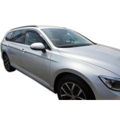 Heko Deflecteurs d'air Déflecteurs de Vent Compatible Avec Volkswagen Passat B8 4P. Berlina / Break 2014-2023, Ensemble 2 pièces, Noir, Fumé, Aérodynamique, Montage facile