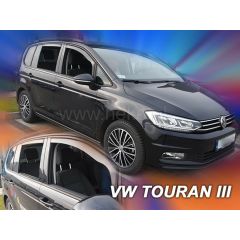 Heko Deflecteurs d'air Déflecteurs de Vent Compatible Avec Volkswagen Touran 2 depuis 2015, Ensemble 4 pièces, Noir, Fumé, Aérodynamique, Montage facile