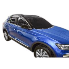 Heko Deflecteurs d'air Déflecteurs de Vent Compatible Avec Volkswagen T-Roc depuis 2017, Ensemble 2 pièces, Noir, Fumé, Aérodynamique, Montage facile
