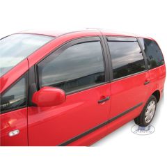 Heko Deflecteurs d'air Déflecteurs de Vent Compatible Avec Volkswagen Alhabmra 5P. Berlina 1996-2010, Ensemble 2 pièces, Noir, Fumé, Aérodynamique, Montage facile