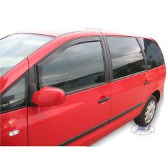 Heko Deflecteurs d'air Déflecteurs de Vent Compatible Avec Seat Galaxy 5P. Berlina 1994-2006, Ensemble 2 pièces, Noir, Fumé, Aérodynamique, Montage facile