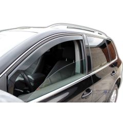 Heko Deflecteurs d'air Déflecteurs de Vent Compatible Avec Volkswagen Touareg 5P. Berlina 2003-2010, Ensemble 2 pièces, Noir, Fumé, Aérodynamique, Montage facile