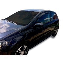 Heko Deflecteurs d'air Déflecteurs de Vent Compatible Avec Volkswagen Polo 5 6R 3P. Berlina 2009-2017, Ensemble 2 pièces, Noir, Fumé, Aérodynamique, Montage facile