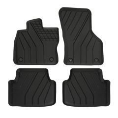 3D Éco Tapis De Sol En Caoutchouc Compatible Avec Skoda Octavia 4 depuis 2020, Système de Fixation, Bord Haut, Inodore, Noir, Antidérapant, Toutes Saisons