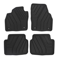 | 3D Éco Tapis De Sol En Caoutchouc Compatible Avec Kamiq depuis 2019, 4pcs, Système de Fixation, Bord Haut, Inodore, Noir, Antidérapant, Toutes Saisons