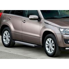 Marchepieds Basic aluminium seuil avec Suzuki Grand Vitara 5P. Berlina 2005-2016, 2 pièces Marchepied avec ABE certificat, Matériel de Montage