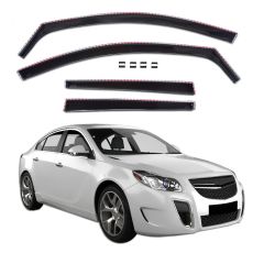 GP Deflecteurs d'air Déflecteurs de Fenêtre Latérale Compatible Avec Opel Insignia A 4P. Berlina, Tricorps 2008-2016, Ensemble 4 pièces, Aérodynamique, Noir, Fumé, Fixation par clips