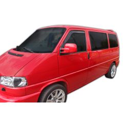 GP Deflecteurs d'air Déflecteurs de Fenêtre Latérale Compatible Avec Volkswagen Carawelle / Trans-Porter / Multivan T4 1990-2003, Ensemble 4 pièces, Aérodynamique, Noir, Fumé, Fixation par clips