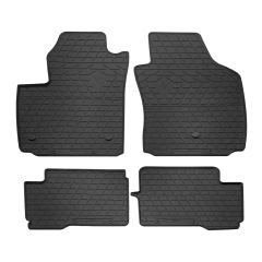 Noir Tapis De Sol En Caoutchouc Compatible Avec Fiat 500 Electric 2012-2019, Tapis en Caoutchouc, Système de Fixation, Matériau Solide, Noir, Antidérapant