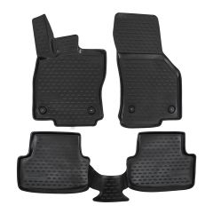 Tapis De Sol En Caoutchouc 3D Exclusive Compatible Avec Audi A3 8V 2012-2020, Système de Fixation, Bord Haut, Noir, Antidérapant, Toutes Saisons