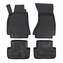 Tapis De Sol En Caoutchouc 3D Exclusive Compatible Avec Audi A4 B8 2008-2015, Système de Fixation, Bord Haut, Noir, Antidérapant, Toutes Saisons