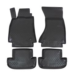 Tapis De Sol En Caoutchouc 3D Exclusive Compatible Avec Audi A5 2008-2016, Système de Fixation, Bord Haut, Noir, Antidérapant, Toutes Saisons