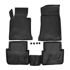 Tapis De Sol En Caoutchouc 3D Exclusive Compatible Avec Bmw 3 Series E46 1998-2005, Système de Fixation, Bord Haut, Noir, Antidérapant, Toutes Saisons
