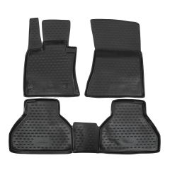 Tapis De Sol En Caoutchouc 3D Exclusive Compatible Avec Bmw X5 E70 2007-2013, Système de Fixation, Bord Haut, Noir, Antidérapant, Toutes Saisons