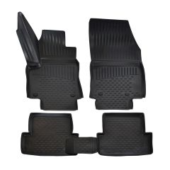 | Tapis De Sol En Caoutchouc 3D Exclusive Compatible Avec C3 3 2016-2023 4pcs, Système de Fixation, Bord Haut, Noir, Antidérapant, Toutes Saisons