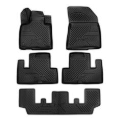 | Tapis De Sol En Caoutchouc 3D Exclusive Compatible Avec C4 Grand Picasso depuis 2014 5pcs, Système de Fixation, Bord Haut, Noir, Antidérapant, Toutes Saisons