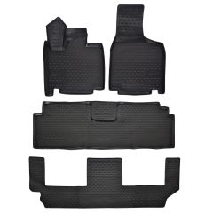 | Tapis De Sol En Caoutchouc 3D Exclusive Compatible Avec Grand Caravan, 2008-2020, 4pcs, Système de Fixation, Bord Haut, Noir, Antidérapant, Toutes Saisons