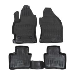Tapis De Sol En Caoutchouc 3D Exclusive Compatible Avec Ford Mondeo 3 2000-2007, Système de Fixation, Bord Haut, Noir, Antidérapant, Toutes Saisons