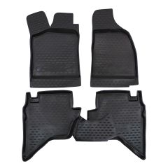 Tapis De Sol En Caoutchouc 3D Exclusive Compatible Avec Ford Ranger 2006-2012, Système de Fixation, Bord Haut, Inodore, Noir, Antidérapant, Toutes Saisons