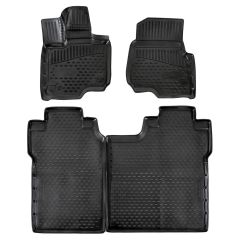 | Tapis De Sol En Caoutchouc 3D Exclusive Compatible Avec F150, depuis 2015-2020, 4pcs (Supercrew), Système de Fixation, Bord Haut, Noir, Antidérapant, Toutes Saisons