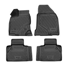 Tapis De Sol En Caoutchouc 3D Exclusive Compatible Avec Ford Edge 2007-2014, Système de Fixation, Bord Haut, Noir, Antidérapant, Toutes Saisons