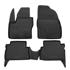 | Tapis De Sol En Caoutchouc 3D Exclusive Compatible Avec C-Max 2012-2019 4pcs, Système de Fixation, Bord Haut, Noir, Antidérapant, Toutes Saisons