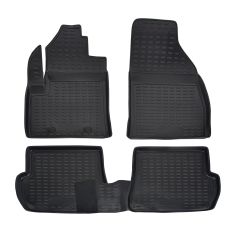 | Tapis De Sol En Caoutchouc 3D Exclusive Compatible Avec Fiesta 2002-2008 4pcs, Système de Fixation, Bord Haut, Noir, Antidérapant, Toutes Saisons