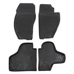 Tapis De Sol En Caoutchouc 3D Exclusive Compatible Avec Jeep Cherokee 2008-2013, Système de Fixation, Bord Haut, Noir, Antidérapant, Toutes Saisons