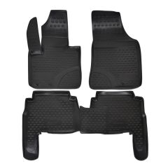 Tapis De Sol En Caoutchouc 3D Exclusive Compatible Avec Kia Sorento 2009-2012, Système de Fixation, Bord Haut, Noir, Antidérapant, Toutes Saisons