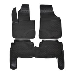 Tapis De Sol En Caoutchouc 3D Exclusive Compatible Avec Kia SORENTO 2 2009-2012, Système de Fixation, Bord Haut, Inodore, Noir, Antidérapant, Toutes Saisons
